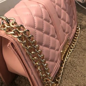 Small Pastel pink BEBE quilted Handbag/crossbody